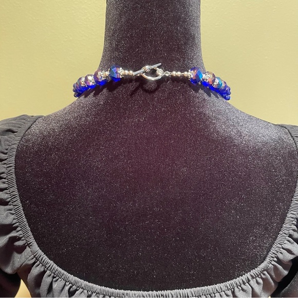 Y2k sapphire crystal beaded necklace set - Picture 5 of 5